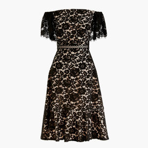 J CREW Off The Shoulder Black Lace Dress 2 NWT